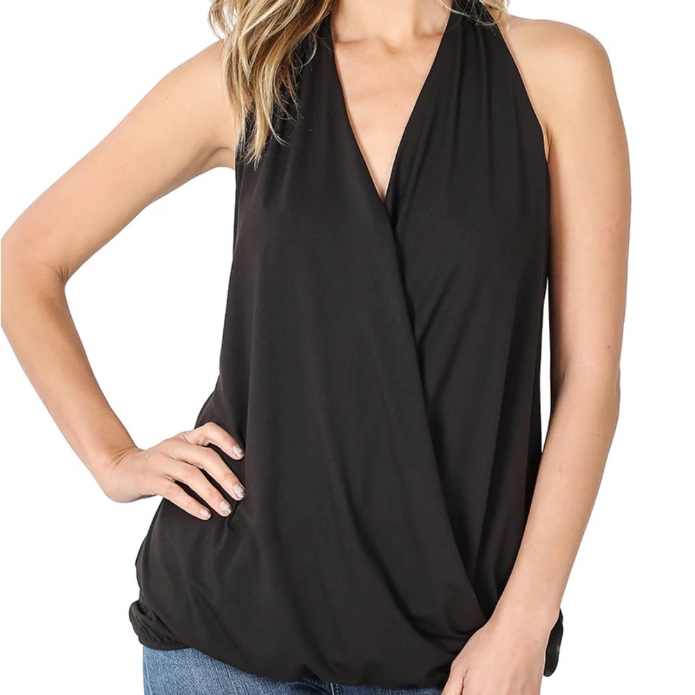 Zenana Dark Grey Halter Tank Top